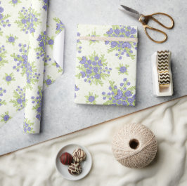 Papel De Presente Primavera Floral Lilac Roxo