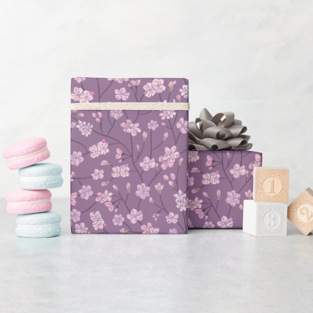 Papel De Presente Primavera Garden Dia de as mães Asiático Flores Ja (Chá de bebê)