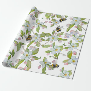 Papel De Presente Primavera jardins e mamangabas