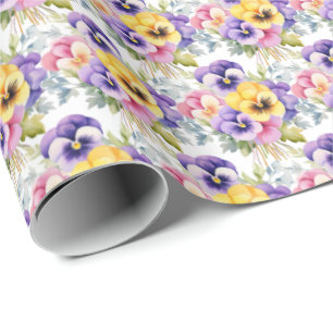 Papel De Presente Primavera Pansies Pansy