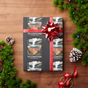 Papel De Presente Primavera Quente do Parque Nacional Yellowstone