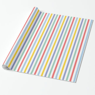 Papel De Presente Primavera Rainbow Stripes Pattert Wrap