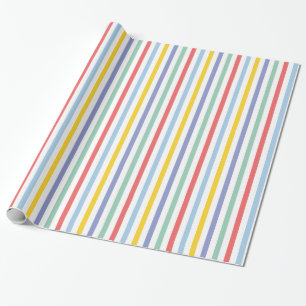 Papel De Presente Primavera Rainbow Stripes Pattert Wrap