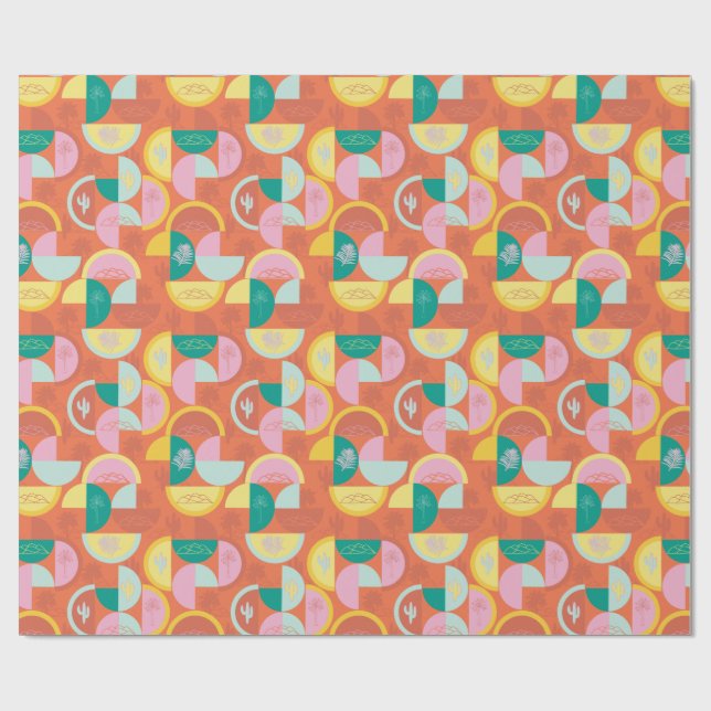 Papel De Presente Primaveras de Palma Solar Moderna do Século Médio (Aberto)