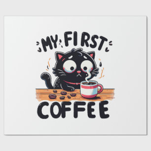 Papel De Presente Primeira Aventura com Café Preto