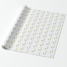 Papel De Presente Primeira Comunhão do Menino, Cálice com Hóstia e U