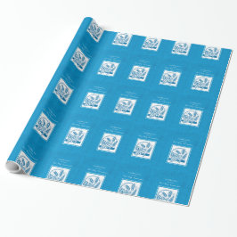 Papel De Presente Primeira Comunhão, Trigo, Uvas Azuis