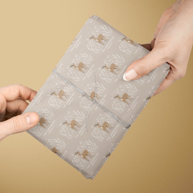 Papel De Presente Primeira família elegante de renas naturais de Nat (Criador carregado)