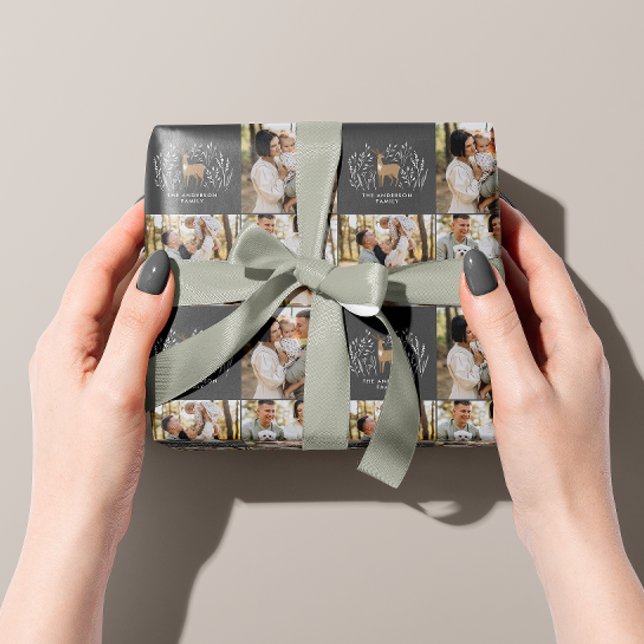 Papel De Presente Primeira foto elegante de rena negra de Natal (Criador carregado)