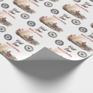 Papel De Presente Primeira Volta Pequeno Piloto 1º Aniversário