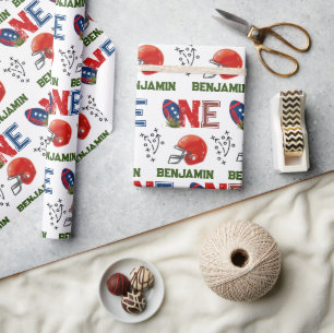 Papel De Presente Primeiro aniversario Americano de Futebol