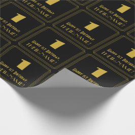 Papel De Presente primeiro aniversario - Art Deco Inspira "1" & Nome