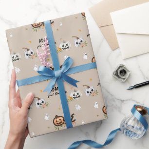 Papel De Presente Primeiro Aniversário da Pequena Abóbora Assustador