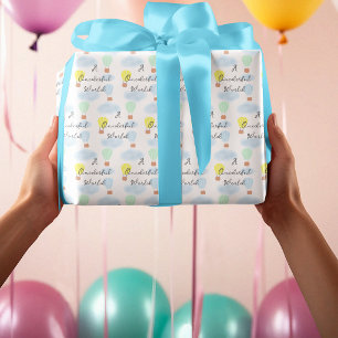 Papel De Presente Primeiro aniversario de Balão de Ar Quente do Mund