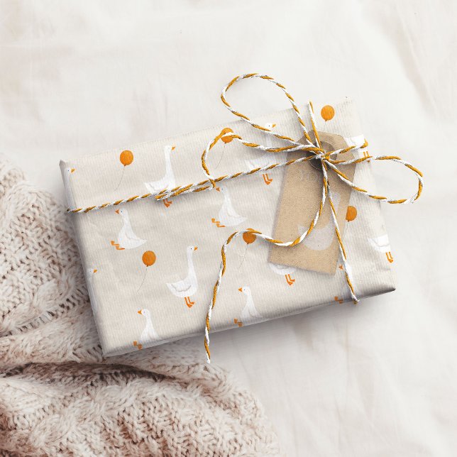 Papel De Presente Primeiro aniversario de flor selvagem de ganso de  (Criador carregado)