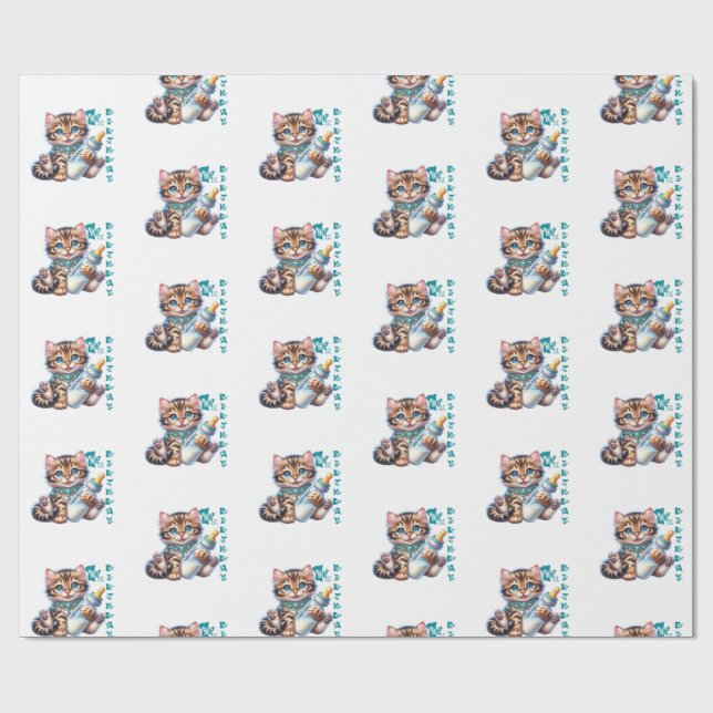 Papel De Presente Primeiro aniversário do bebê. (Aberto)