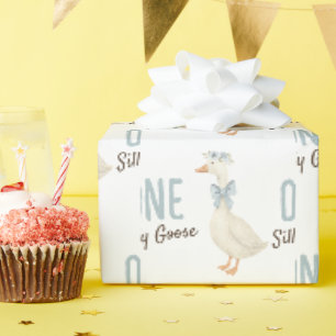Papel De Presente Primeiro Aniversário do Bobo Ganso