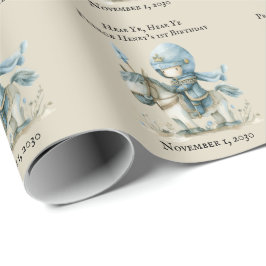 Papel De Presente Primeiro aniversario do Garoto Cavaleiro Medieval