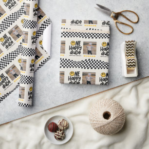 Papel De Presente primeiro aniversario sorriso rosto retrógrado bran