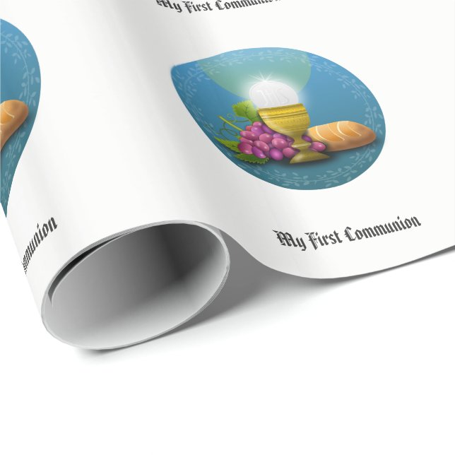 Papel De Presente Primeiro Comunicado Oferta Eucarista Personalizado (Ponta do rolo)