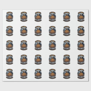 Papel De Presente Primeiro Halloween como Irmão Pumpkin Wolf Moon_1