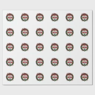 Papel De Presente Primeiro Natal Como Mãe Coroa de Pinheiro Árvore