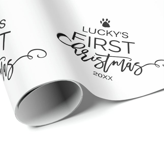 Papel De Presente Primeiro Natal de Pet de Árvore de Natal (Ponta do rolo)