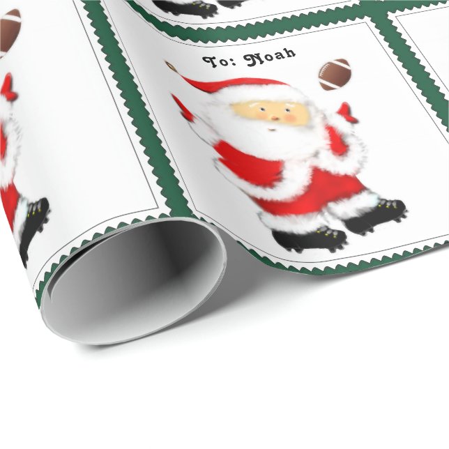 Papel De Presente Primeiro Natal do Menino com Futebol (Ponta do rolo)