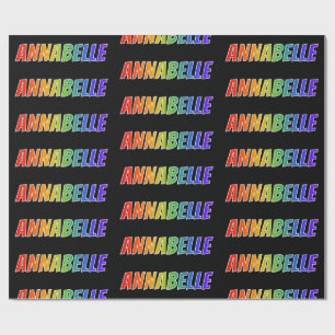 Papel De Presente Primeiro Nome Arco-íris "ANNABELLE"; Divertido & C