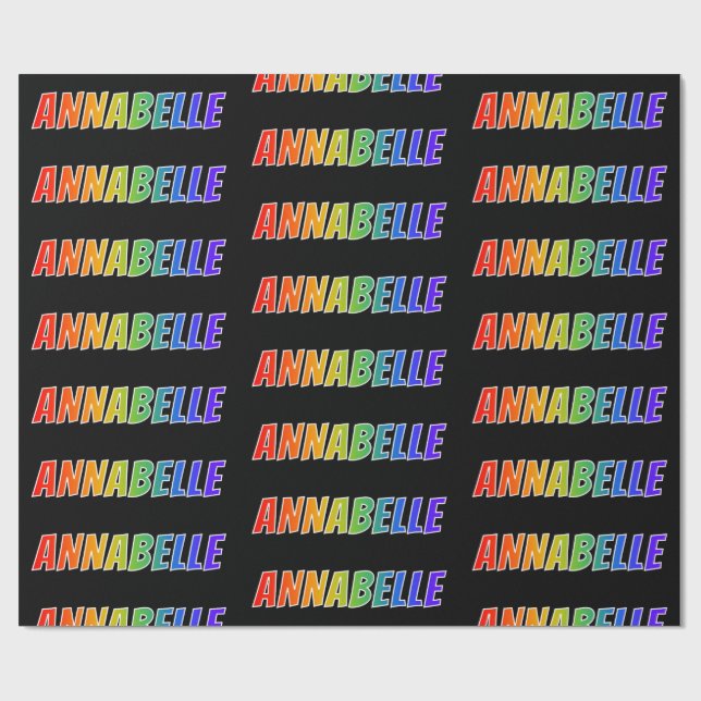 Papel De Presente Primeiro Nome Arco-íris "ANNABELLE"; Divertido & C (Aberto)