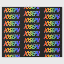 Primeiro Nome Arco-íris "JOSEPH"; Divertido & Colo