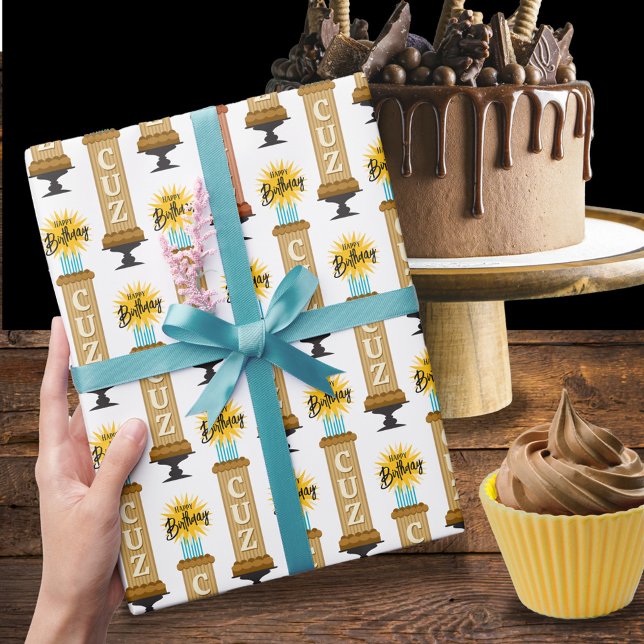 Papel De Presente Primo Tall Chocolate Birthday Cake (Criador carregado)