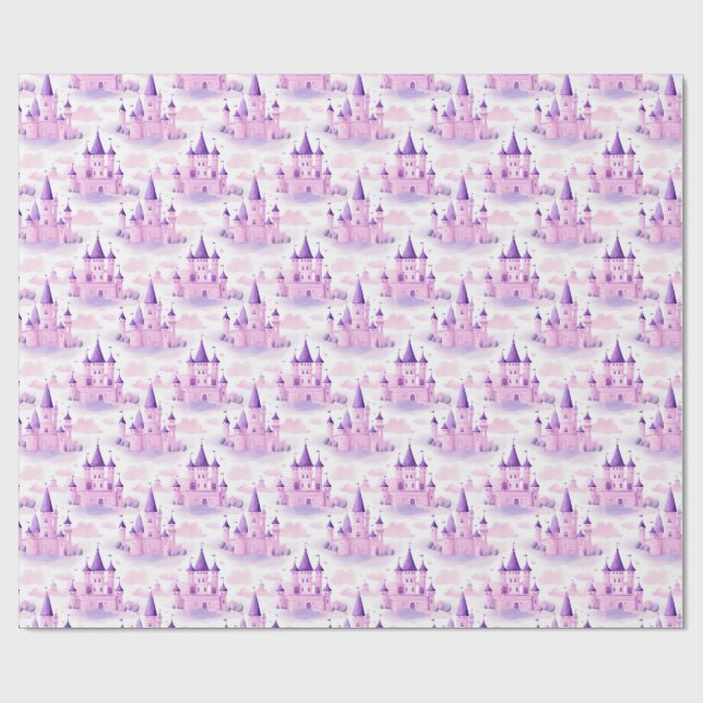 Papel De Presente Princesa Castle Seamless Pattern (Aberto)