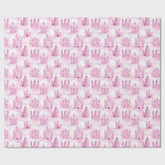 Papel De Presente Princesa Castle Seamless Pattern (Aberto)