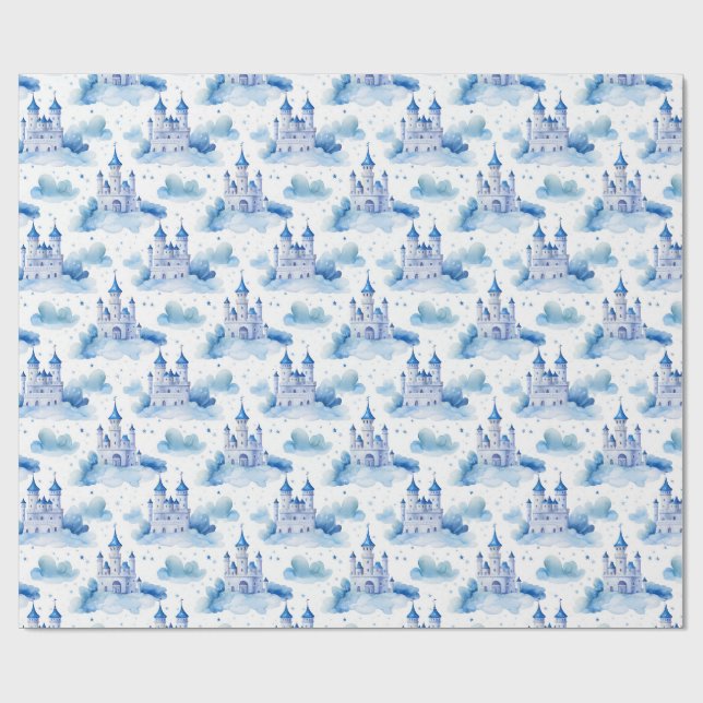 Papel De Presente Princesa Castle Seamless Pattern (Aberto)