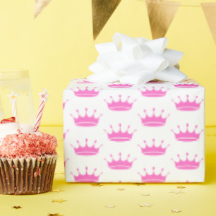 Papel De Presente Princesa Coroa Rosa