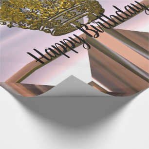 Papel De Presente Princesa Crown Birthday Girl