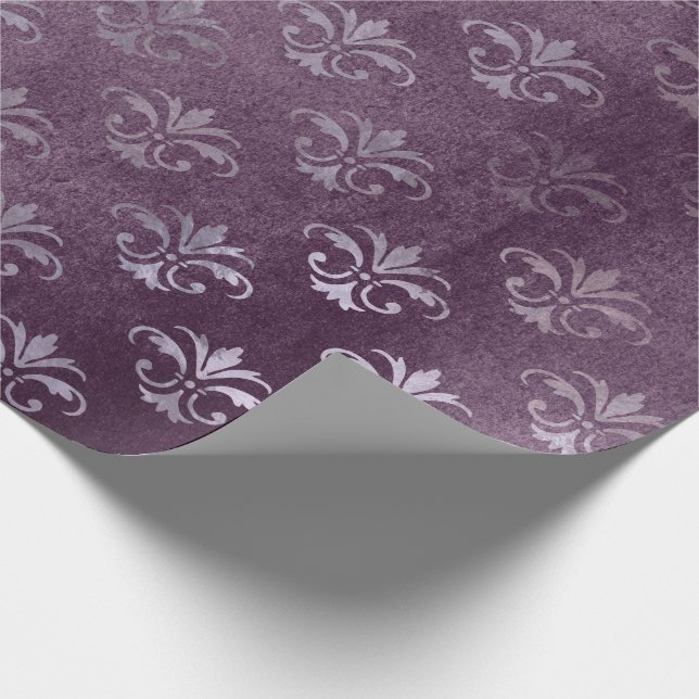 Papel De Presente Princesa Real Ametist Purple Fleur-de-lis (Ponta)