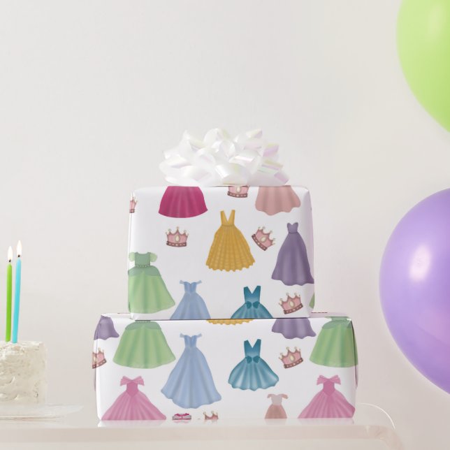Papel De Presente Princesa Veste Fairytale Pequena Garota (Presentes para festas)