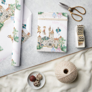 Papel De Presente Princesas, Cavaleiros e Dragões - Fada Leiteira An