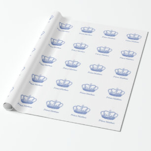 Papel De Presente Príncipe azul clássico Coroa