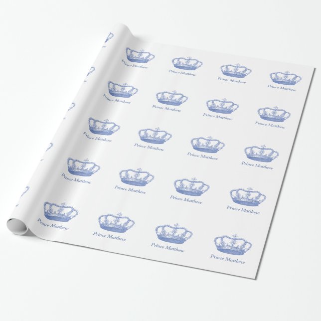 Papel De Presente Príncipe azul clássico Coroa (Desenrolado)