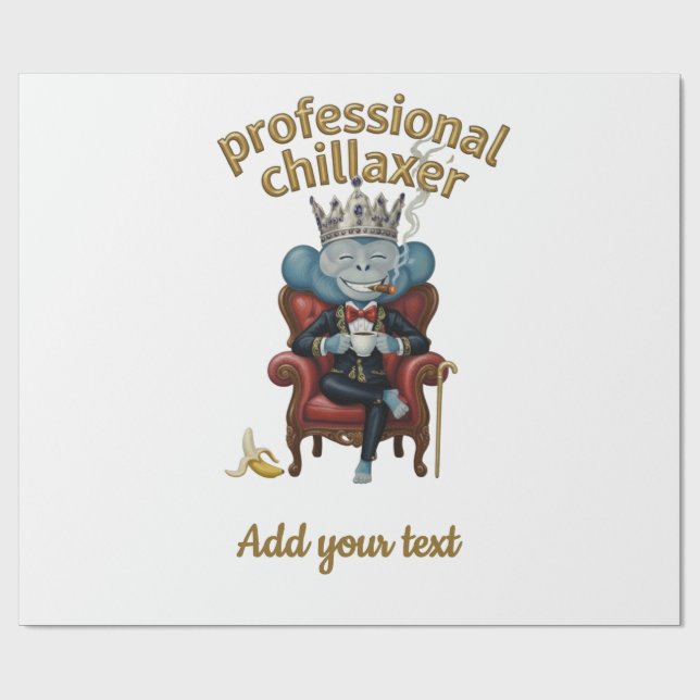 Papel De Presente Professional Chillaxer Monkey king Funny Cool App (Aberto)
