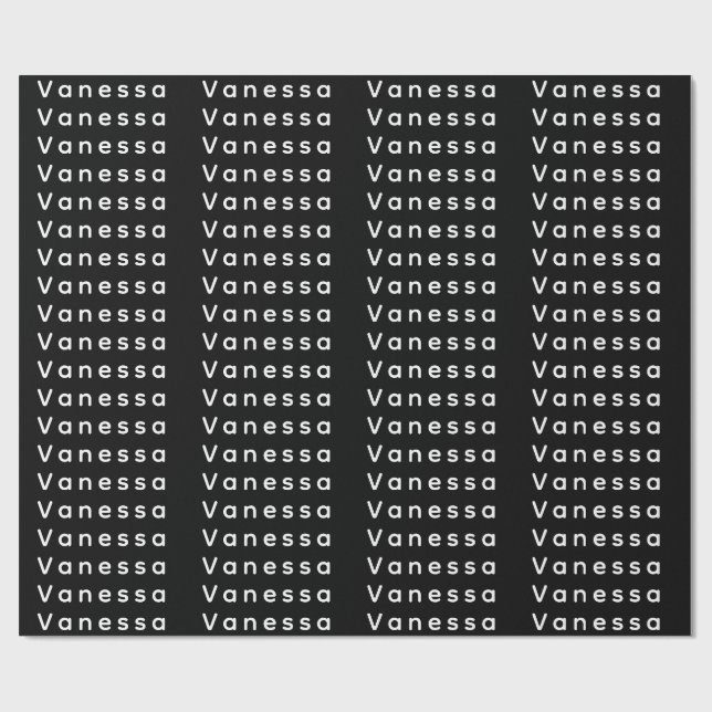 Papel De Presente Professional classical plain name custom black (Aberto)