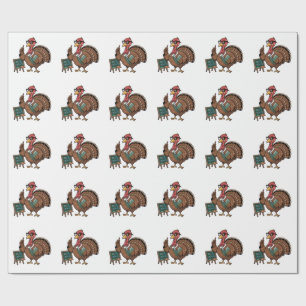 Papel De Presente Professor de Ação de Graças Turco Educou Gobbler