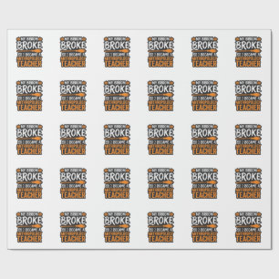 Papel De Presente Professor de Antropologia Vassoira de Halloween Qu