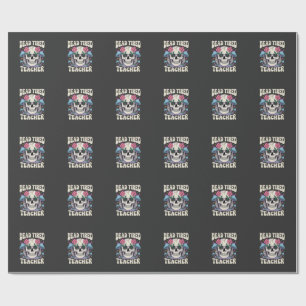 Papel De Presente Professor Morto de Cansaço Caveira Cogumelo Gráfic