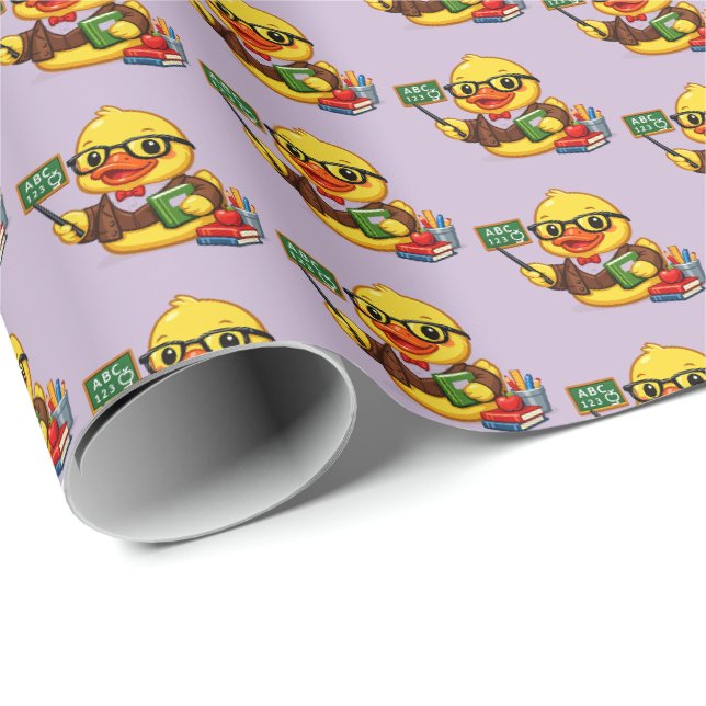 Papel De Presente Professor Pato de Borracha (Ponta do rolo)
