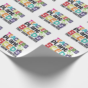 Papel De Presente Professores Plantam Sementes Que Crescem Para Semp