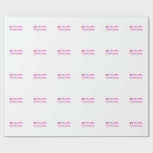 Papel De Presente Profissional Moderno Simples Plano Nome Rosa & Bra